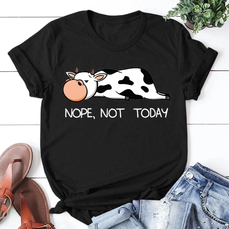T-shirts For Women Summer Tee Shirt Femme Casual Short Sleeve Round Neck Tops T-shirts Cute Cows Nope Not Today
T-shirts For Women Summer Tee Shirt Femme Casual Short Sleeve Round Neck Tops T-shirts Cute Cows Nope Not Today