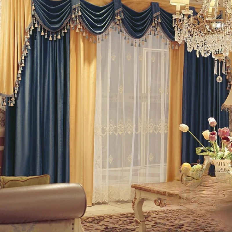 European Luxury Curtains for Living Dining Room Bedroom Swan Velvet Thickening High-shading Curtains Villa Yellow Blue Curtains
European Luxury Curtains for Living Dining Room Bedroom Swan Velvet Thickening High-shading Curtains Villa Yellow Blue Curtains