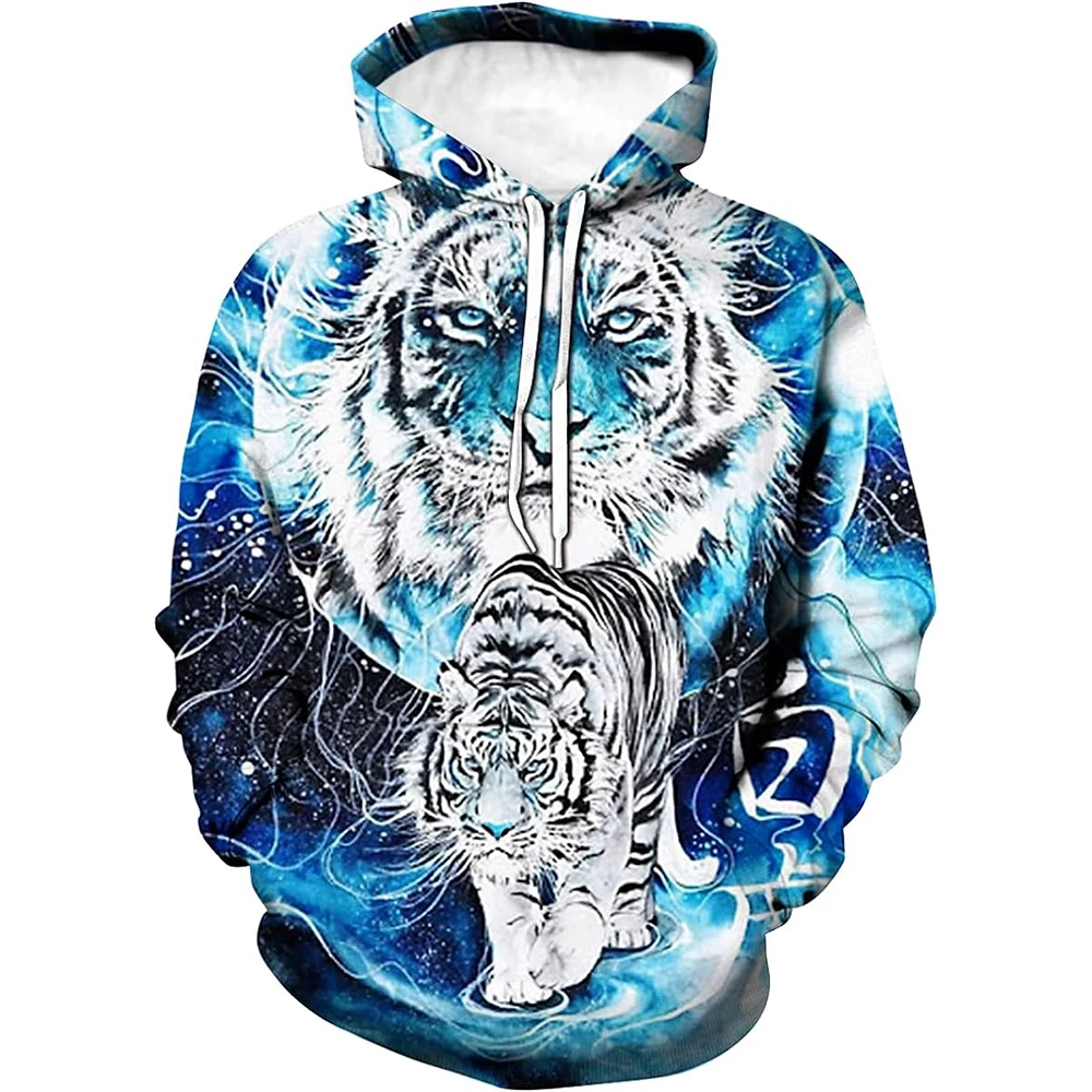

Male and Female Lovers Autumn and Winter Unisex Men's 3D Printed Novelty Pattern Hoodies Tiger Hoodie Pullover Sweatshirt
