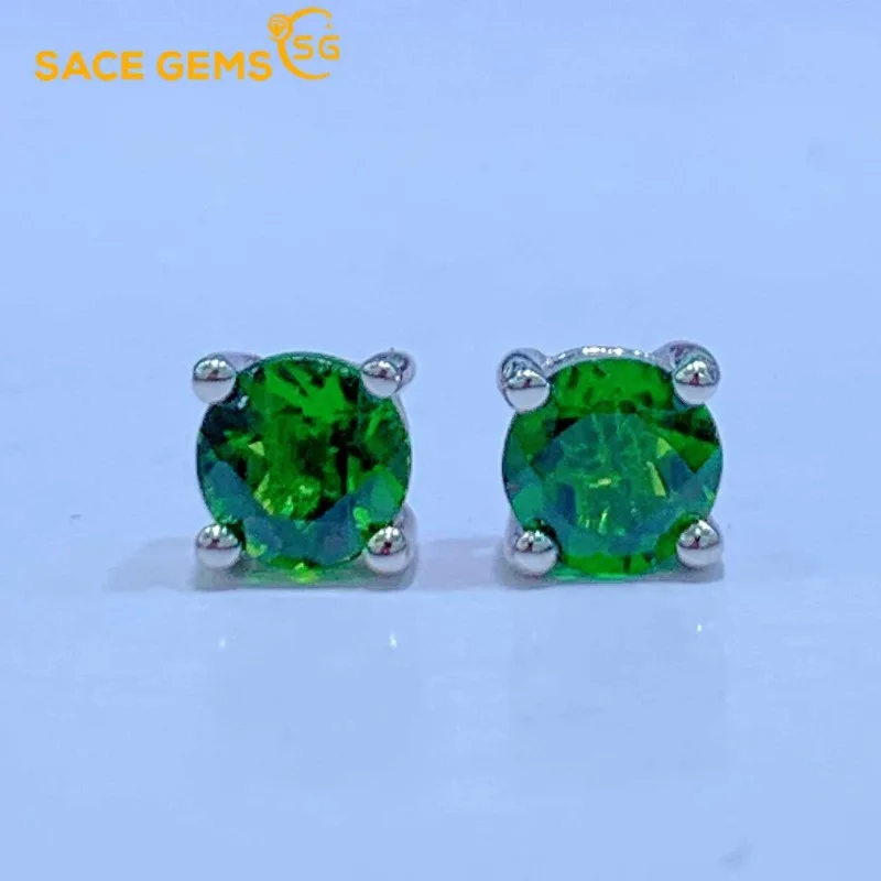 SACE GEMS Fashion Jewelry Earrings for Women 925 Sterling Silver 5MM Natural Diopside Stud Earrings Wedding Party Fine Jewelry
SACE GEMS Fashion Jewelry Earrings for Women 925 Sterling Silver 5MM Natural Diopside Stud Earrings Wedding Party Fine Jewelry