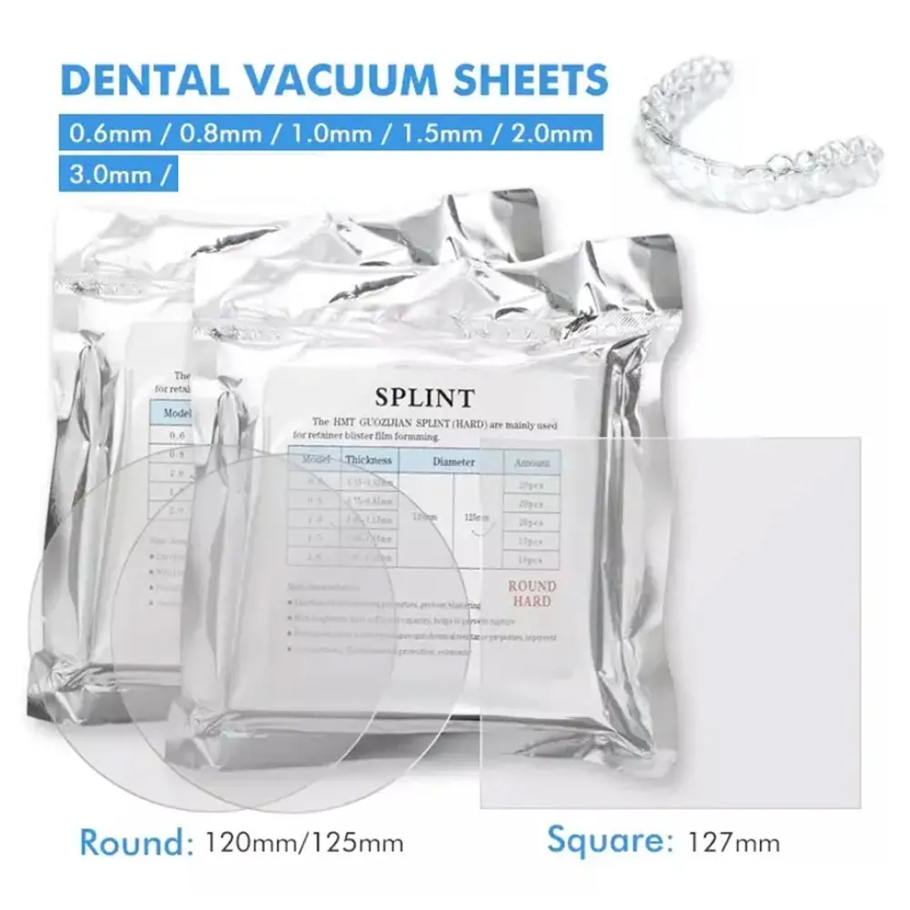 8/10/15/20 pcs Dental Lab Orthodontic Splint Retainer Slice Vacuum Forming Sheet Soft Hard 1.0/1.5/2/3mm Thermoforming Material
8/10/15/20 pcs Dental Lab Orthodontic Splint Retainer Slice Vacuum Forming Sheet Soft Hard 1.0/1.5/2/3mm Thermoforming Material