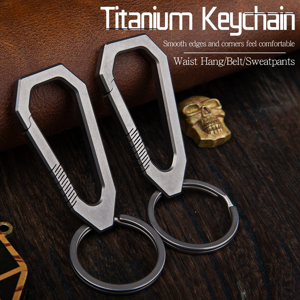 Titanium alloy key chain portable hanging key key ring outdoor carry EDC key chain 
Titanium alloy key chain portable hanging key key ring outdoor carry EDC key chain
