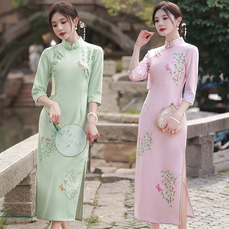 Yourqipao 2023 Autumn Suede Flower Cheongsam Young Fashion Retro Performance Party Qipao Chinese Style Evening Dress for Women
Yourqipao 2023 Autumn Suede Flower Cheongsam Young Fashion Retro Performance Party Qipao Chinese Style Evening Dress for Women