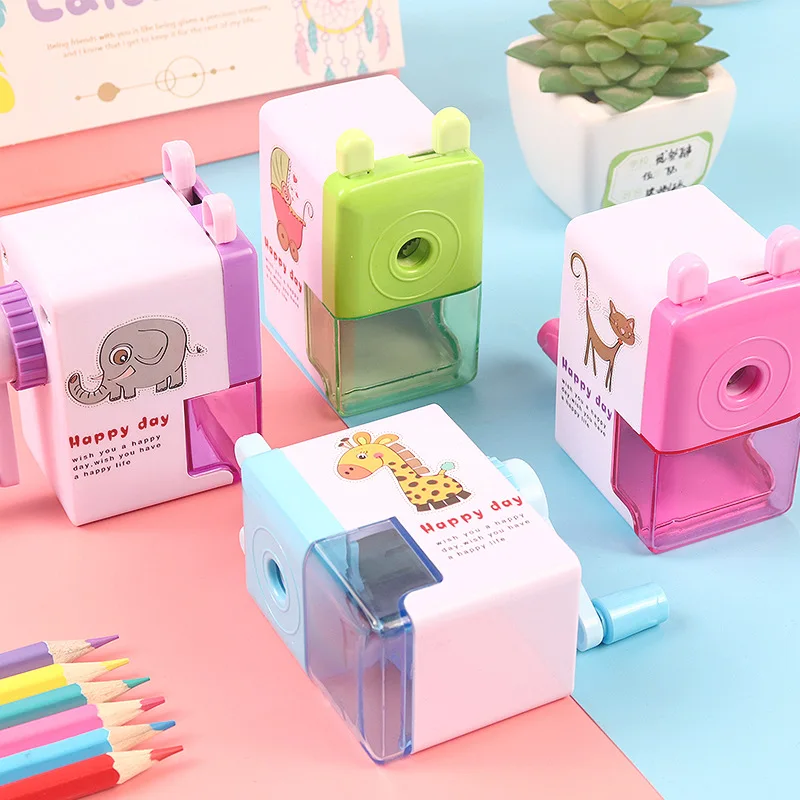 Cartoon Pencil Sharpener Pencil Creative Labor-saving Single-hole Pen Hand Cranked Pencil Sharpener Box of Student Stationery
Cartoon Pencil Sharpener Pencil Creative Labor-saving Single-hole Pen Hand Cranked Pencil Sharpener Box of Student Stationery