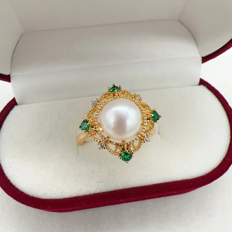 New 14k Gold Filled Pearl Ring Exquisite Elegant Green Zircon Diamond Design Square Natural Pearl Ring Jewelry For Women Gift
New 14k Gold Filled Pearl Ring Exquisite Elegant Green Zircon Diamond Design Square Natural Pearl Ring Jewelry For Women Gift