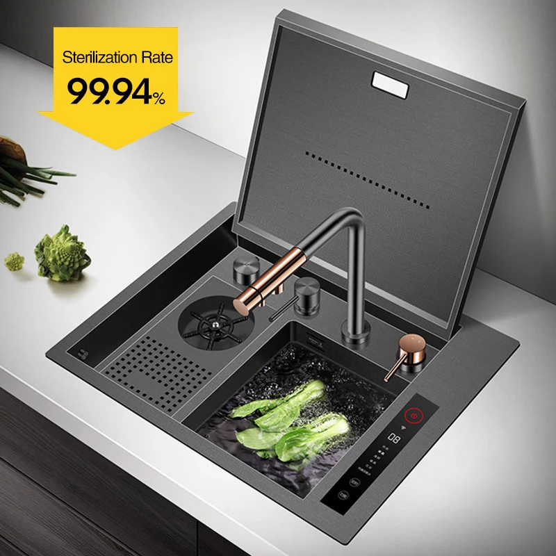 Intelligent sink fruit and vegetable cleaning machine, nano black island bar counter cup washer 304 invisible vegetable washing
Intelligent sink fruit and vegetable cleaning machine, nano black island bar counter cup washer 304 invisible vegetable washing