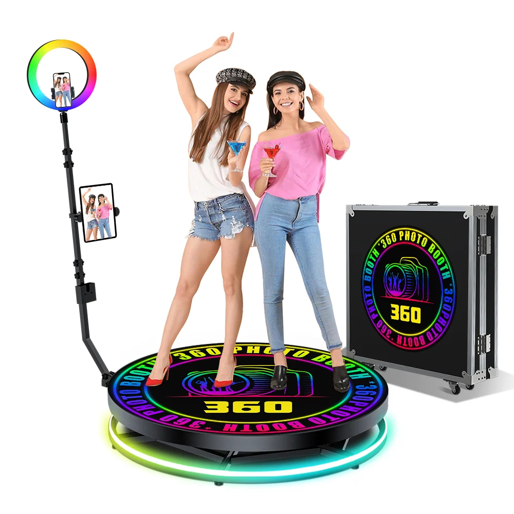 Portable 360 Photo Booth 100cm 1-7ppl Selfie 360 Spinning Photo Booth Slow Motion Rotating Photobooth 360 Degree for Event Party
Portable 360 Photo Booth 100cm 1-7ppl Selfie 360 Spinning Photo Booth Slow Motion Rotating Photobooth 360 Degree for Event Party