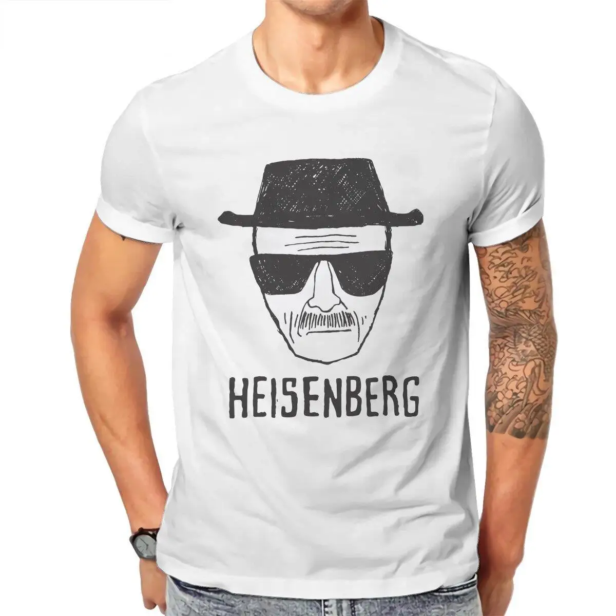 

Men T-Shirt Breaking Bad Heisenberg Casual 100% Cotton Tees Short Sleeve TV Mr White T Shirt O Neck Clothes Gift Idea