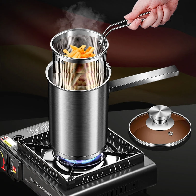 Thickeded Deep Fryer Pot With Basket And Lid,Stainless Steel Fryer Pasta Strainer Basket Chicken Fried Food Strainer Easy To Use
Thickeded Deep Fryer Pot With Basket And Lid,Stainless Steel Fryer Pasta Strainer Basket Chicken Fried Food Strainer Easy To Use