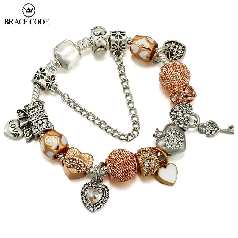BRACE CODE Direct Selling Of Silver Plated Fine Charm Women's Bracelets DIY Crown Heart Pendant And Crystal Heart Beads Jewelry
BRACE CODE Direct Selling Of Silver Plated Fine Charm Women's Bracelets DIY Crown Heart Pendant And Crystal Heart Beads Jewelry