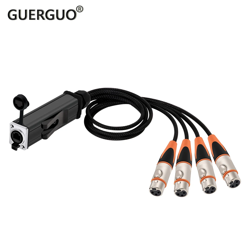 

RJ45 Female To XLR Audio Waterproof Cable DMX Splitter For Snake Cable CAT5 Network Extension Of Stage or Studio Recording