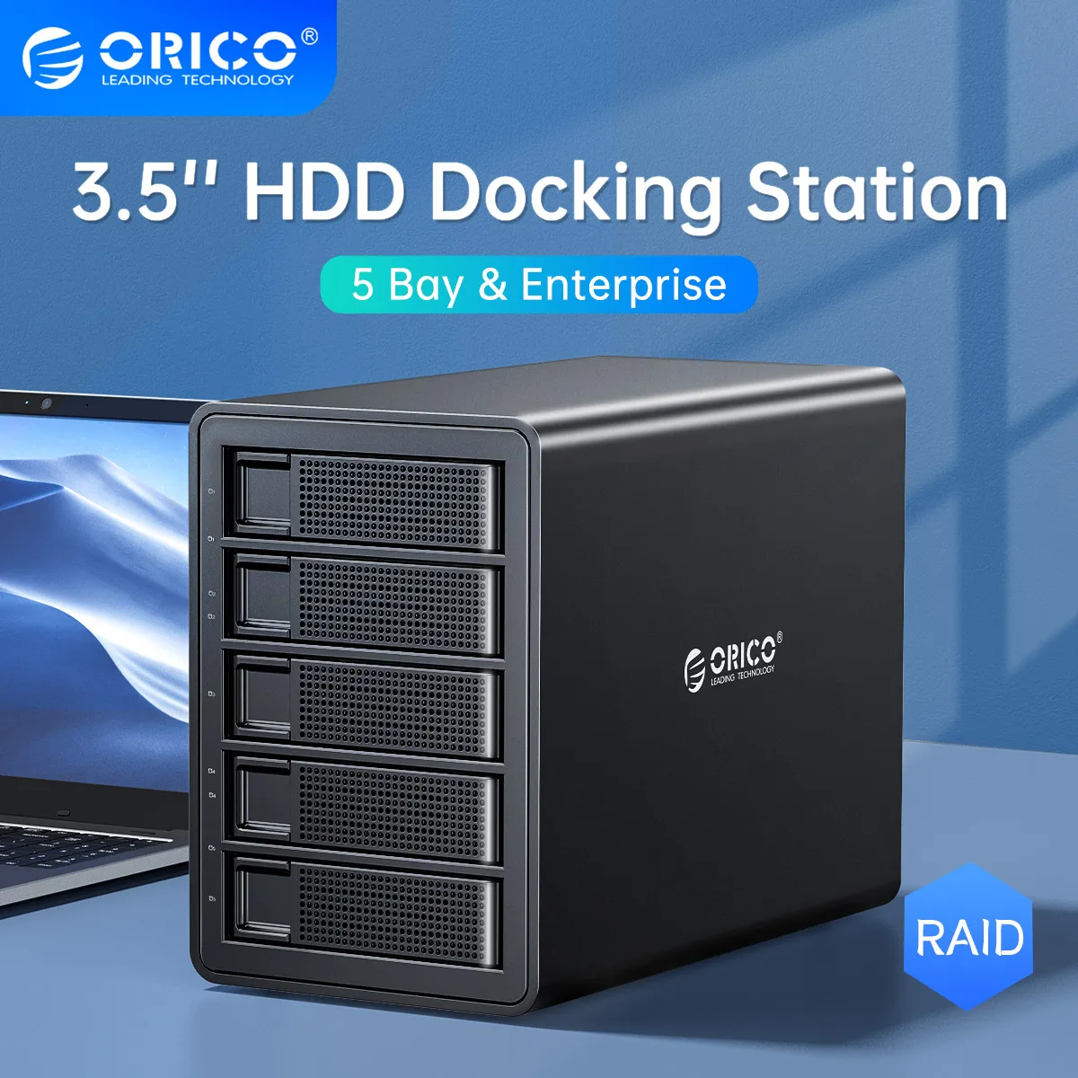 

ORICO 35 Series Enterprise 5 bay 3.5'' HDD Docking Station USB3.0 to SATA With RAID HDD Enclosure 150W Internal Power HDD Case