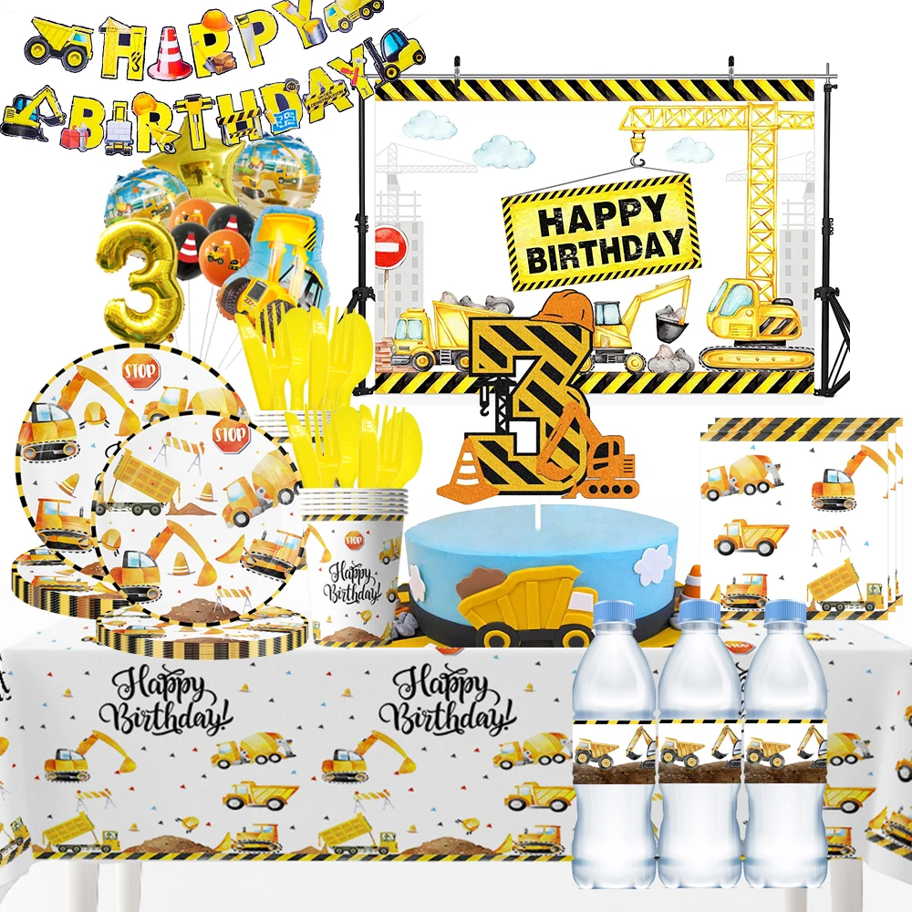 Construction Tractor Excavator Theme Party Disposable Tableware Water Bottle Wrappers Gift Bag Balloons Birthday Party Decor
Construction Tractor Excavator Theme Party Disposable Tableware Water Bottle Wrappers Gift Bag Balloons Birthday Party Decor