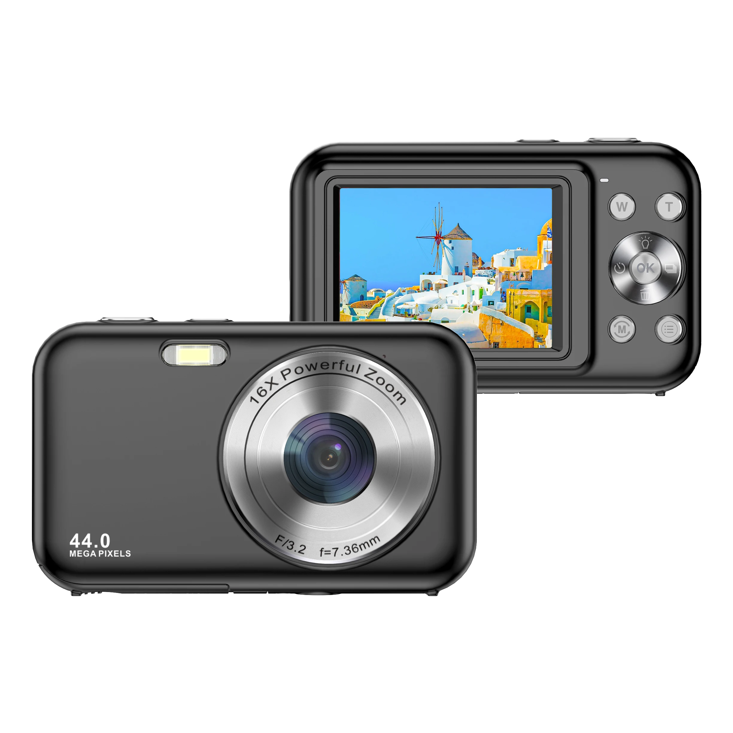 

44MP 1080P Cheap Digital Photo OEM Camera 2.4 Inch Professional Compact Camera With Smile Catch