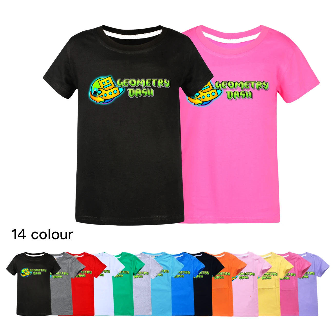 

Kids 3D Print T-shirt Geometry Dash Cartoon Harajuku Tops Tees Summer Boys Girls O-neck Short Sleeve T Shirt Children Clothing