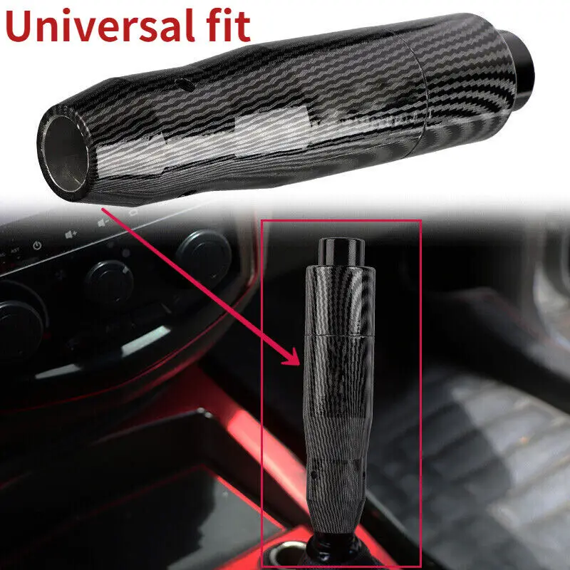 

Car Accessories JDM Universal black Carbon fiber Look Alloy Automatic Stick Gear Shift Knob Lever Shifter Interior Replacement