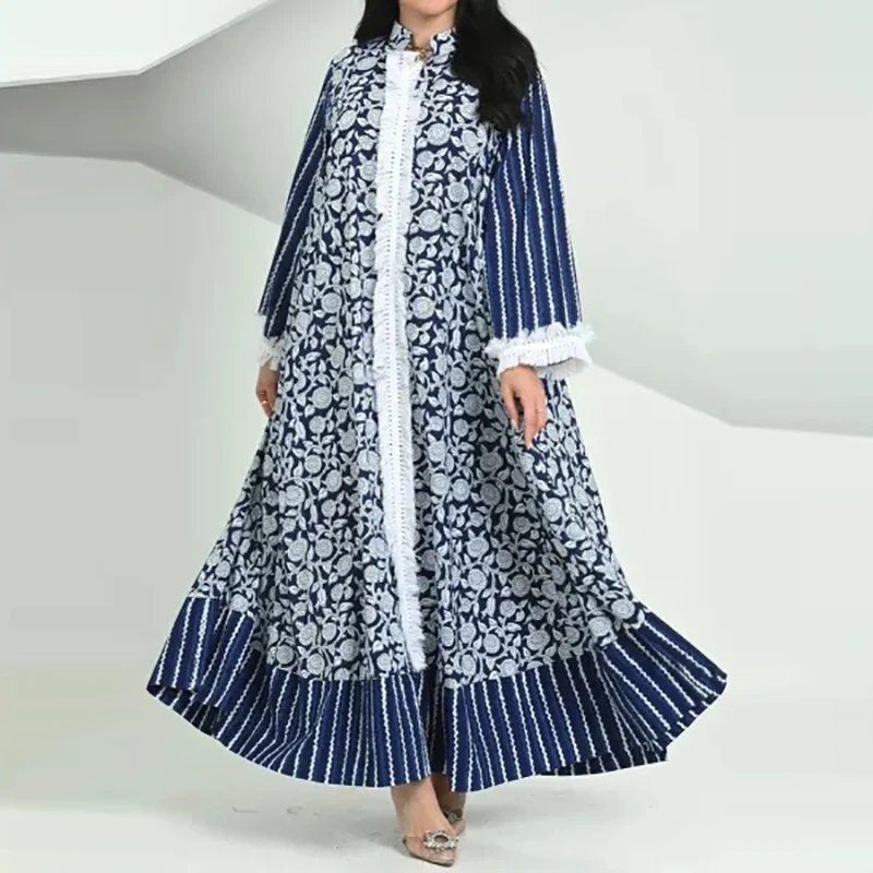 Vintage Print Patchwork Pleated Maxi Dress 2024 Casual Long Sleeve Loose Bohe Long Dress Elegant Deep V-neck Spring Autumn Dress
Vintage Print Patchwork Pleated Maxi Dress 2024 Casual Long Sleeve Loose Bohe Long Dress Elegant Deep V-neck Spring Autumn Dress