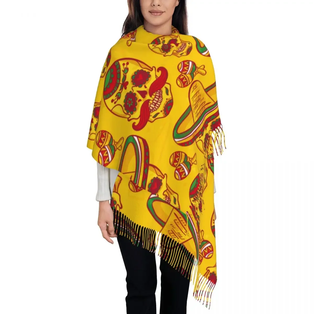 

Skull And Sombrero Day Of The Dead Shawls and Wraps for Evening Dresses Womens Dressy Wear