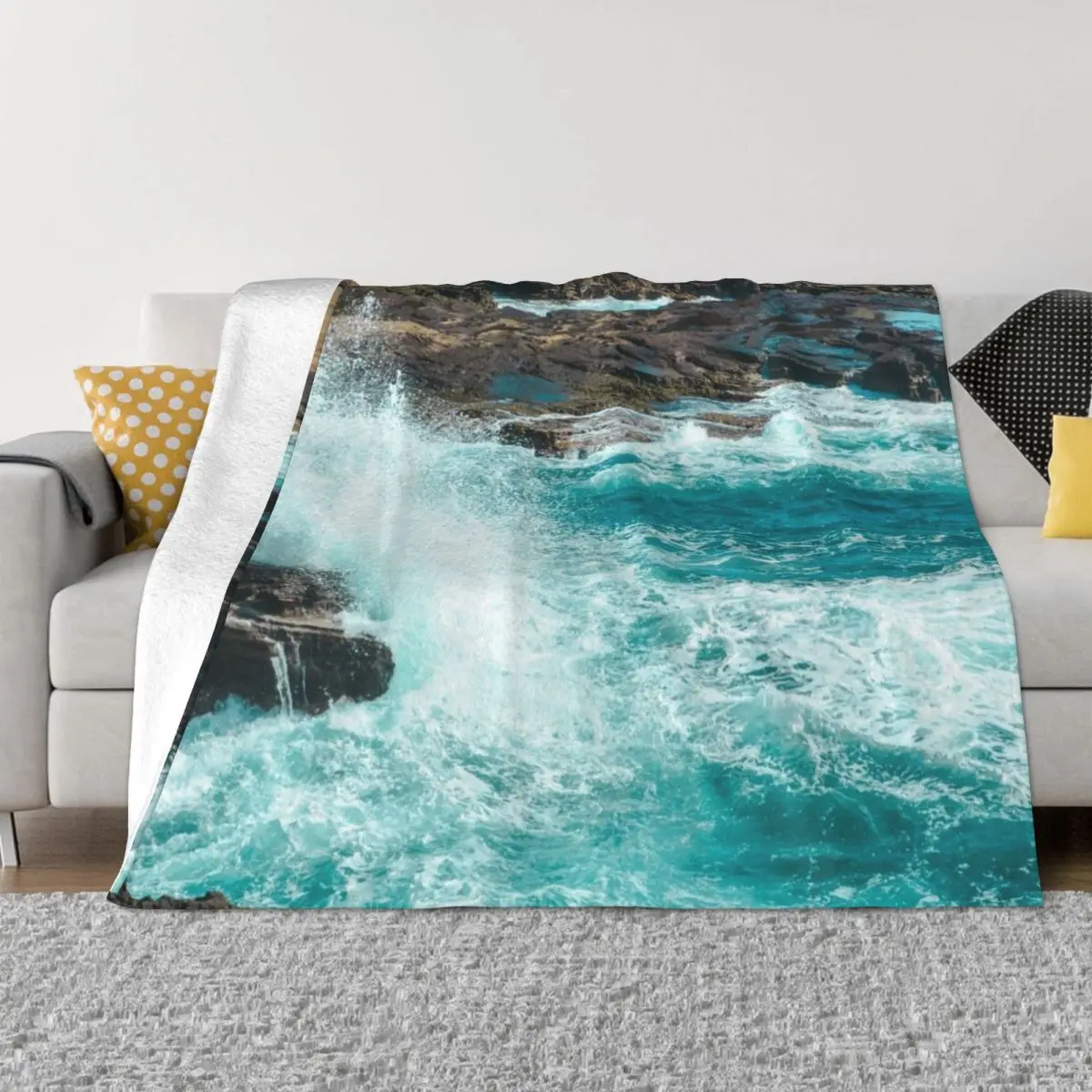 Cliffside Turquoise Blue Ocean Shore Waves Throw Blanket Beach Bed covers Giant Sofa Blankets
Cliffside Turquoise Blue Ocean Shore Waves Throw Blanket Beach Bed covers Giant Sofa Blankets