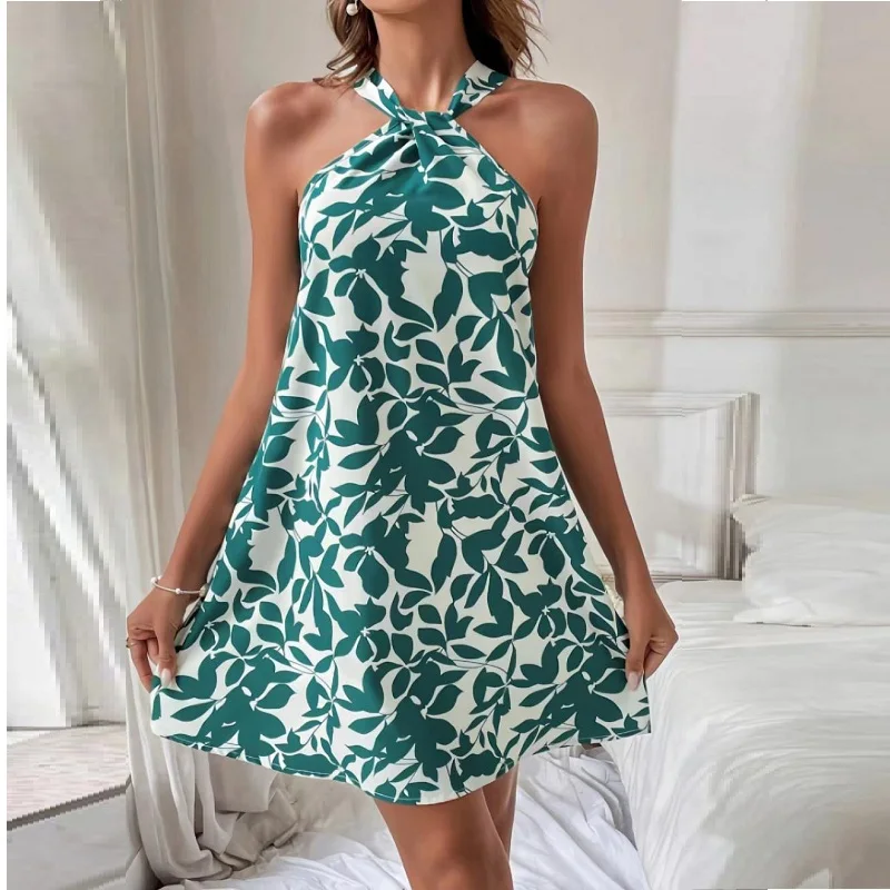 Elegant floral prints Dresses for Summer Women's Dress 2024 New SKinny Sexy Backless SLeeveless ruffled mini neck hanging dress
Elegant floral prints Dresses for Summer Women's Dress 2024 New SKinny Sexy Backless SLeeveless ruffled mini neck hanging dress