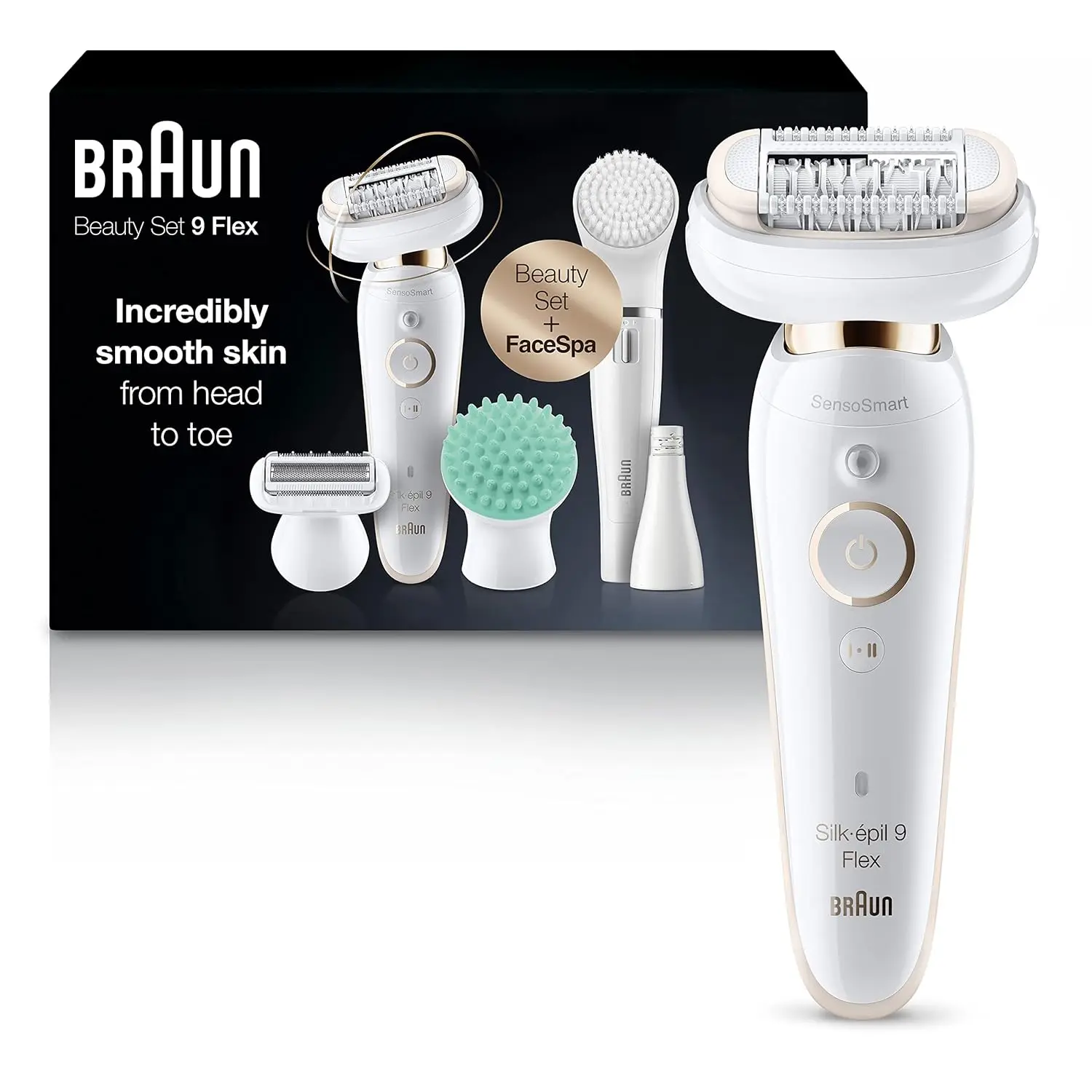 

Braun Epilator Silk-épil 9 Flex 9-300 Beauty Set, Facial Hair Removal for Women, Hair Removal Device, Shaver & Trimmer, Cordless