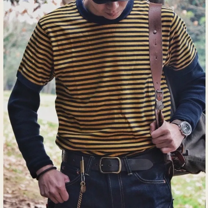 Vintage 2024 Summer Men's New Pullover O-Neck Patchwork Stripe Comfortable Loose Fashion Casual Short Sleeve T-Shirts Tops
Vintage 2024 Summer Men's New Pullover O-Neck Patchwork Stripe Comfortable Loose Fashion Casual Short Sleeve T-Shirts Tops
