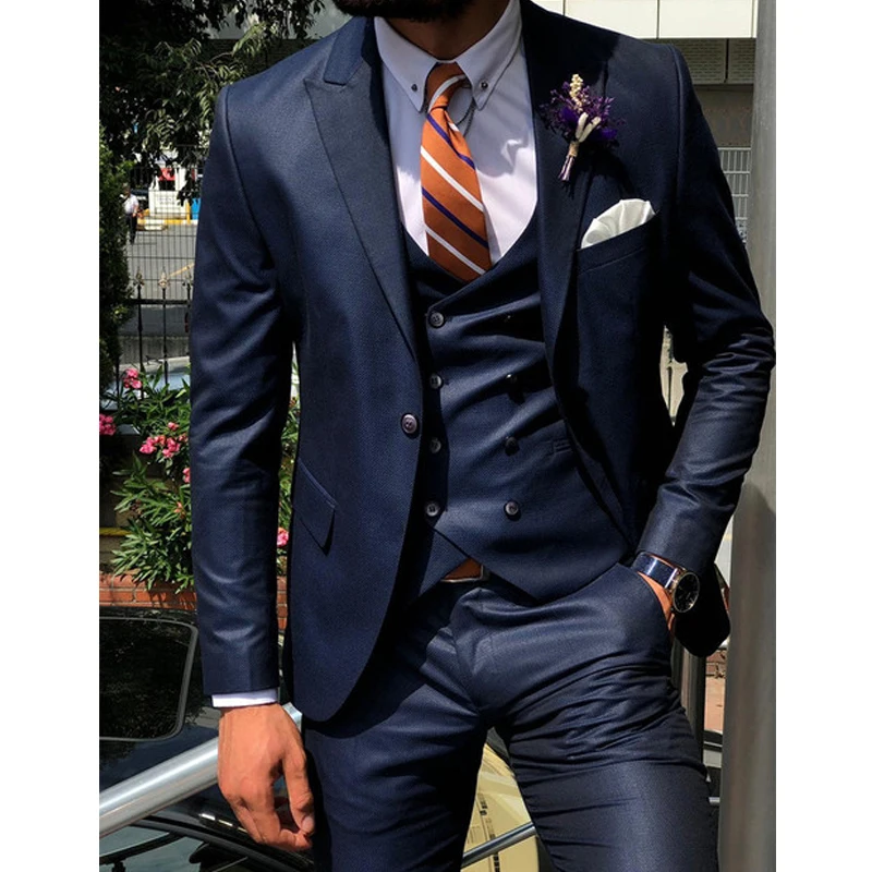 Dark Blue 3 Piece Slim Men Fashion Suit Custom Groom Wedding Tuxedo Prom Wedding Tailor Made Men Suit With Pants
Dark Blue 3 Piece Slim Men Fashion Suit Custom Groom Wedding Tuxedo Prom Wedding Tailor Made Men Suit With Pants