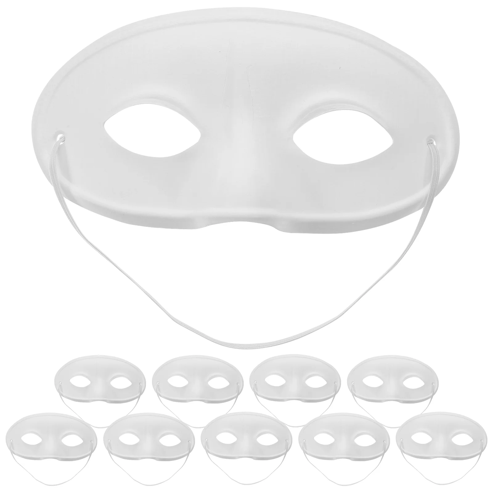 

10 Pcs DIY Hand Painted Mask Masquerade Masks Pulp Handmade Paper Blank Bulk Child Party White