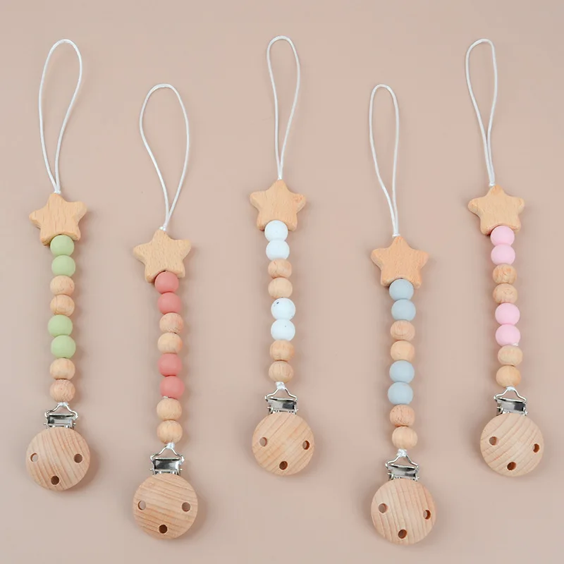 Baby Pacifier Clips Holder Toddler Silicone Teething Toys BPA Free Handmade Newborn Dummy Clip Beech star Pacifiers Holder Chain
Baby Pacifier Clips Holder Toddler Silicone Teething Toys BPA Free Handmade Newborn Dummy Clip Beech star Pacifiers Holder Chain