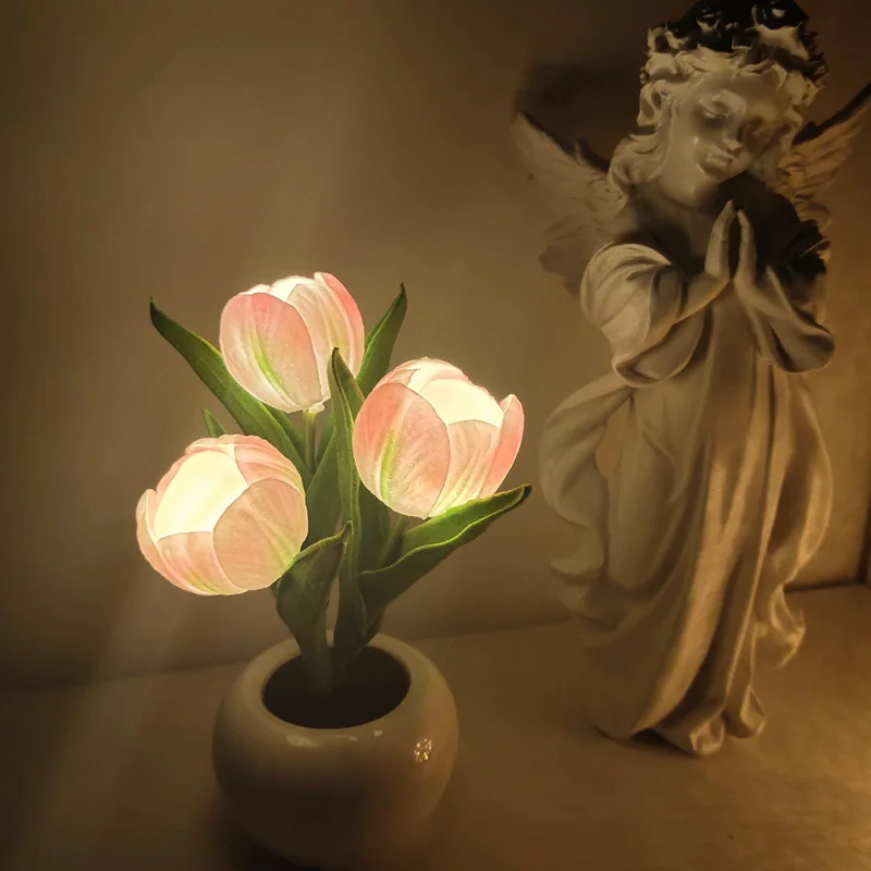 LED Tulip Pot Light Portable Night Light Simulation Pot Ceramic Battery Bedroom Cafe Atmosphere Decoration Bedside Light
LED Tulip Pot Light Portable Night Light Simulation Pot Ceramic Battery Bedroom Cafe Atmosphere Decoration Bedside Light