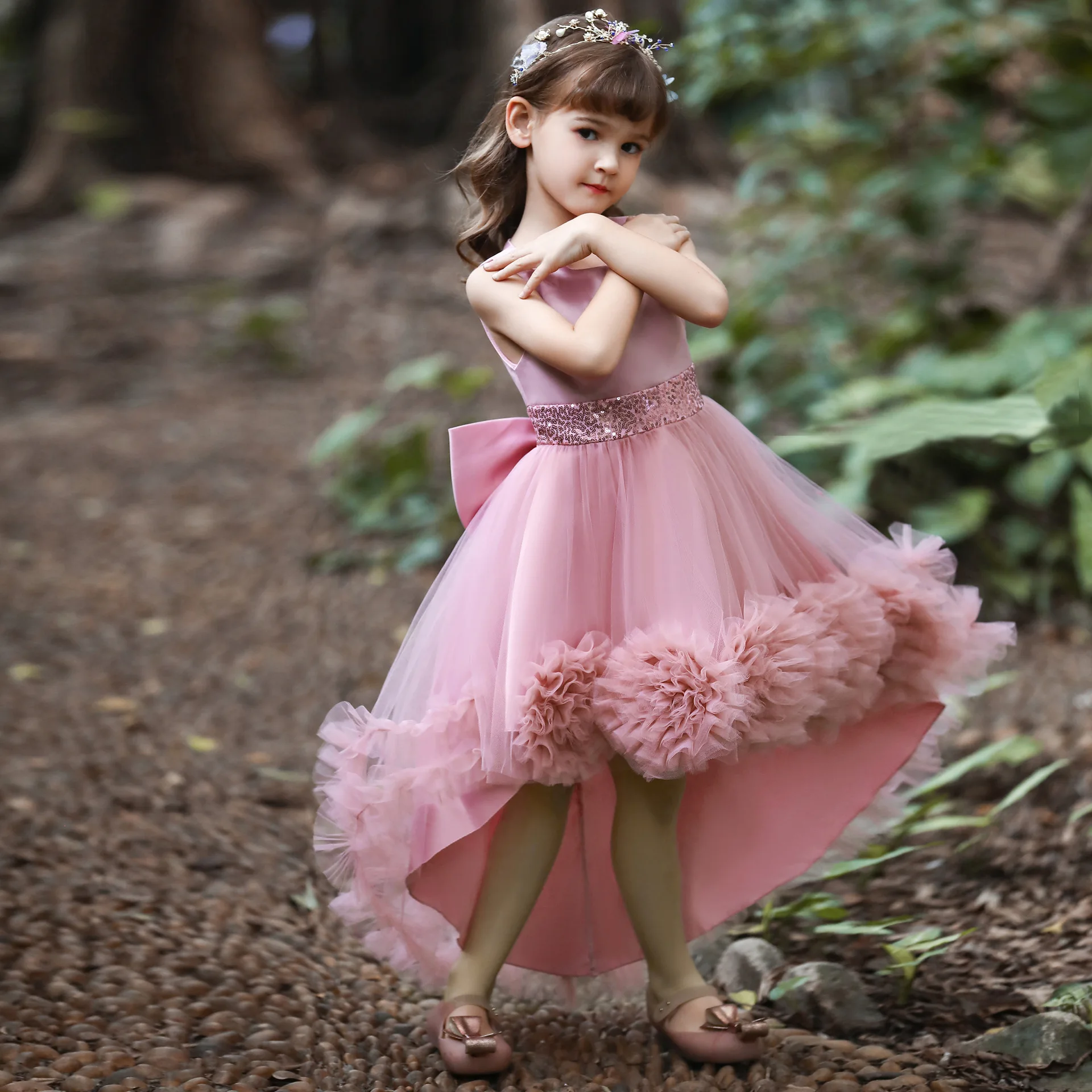 CloverBridal 2022 Tulle Little Girls Sleeveless High-Low Perform Prom Dress Floral Costume Children Princess Dress WF9709
CloverBridal 2022 Tulle Little Girls Sleeveless High-Low Perform Prom Dress Floral Costume Children Princess Dress WF9709