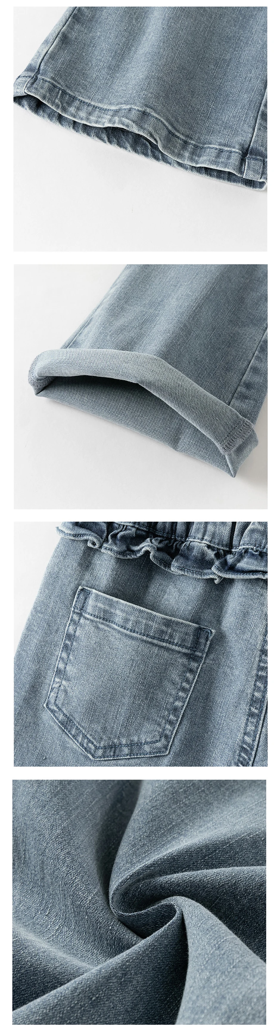 بنطلون ديف بيلا الربيعي للفتيات مع جيب مطرز، بنطلون جينز كاجوال بخصر مطاطي وقصة واسعة من الأسفل، بنطلون رسمي للأطفال للحفلات DK1260988 بنطلون ديف بيلا الربيعي للفتيات مع جيب مطرز، بنطلون جينز كاجوال بخصر مطاطي وقصة واسعة من الأسفل، بنطلون رسمي للأطفال للحفلات DK1260988