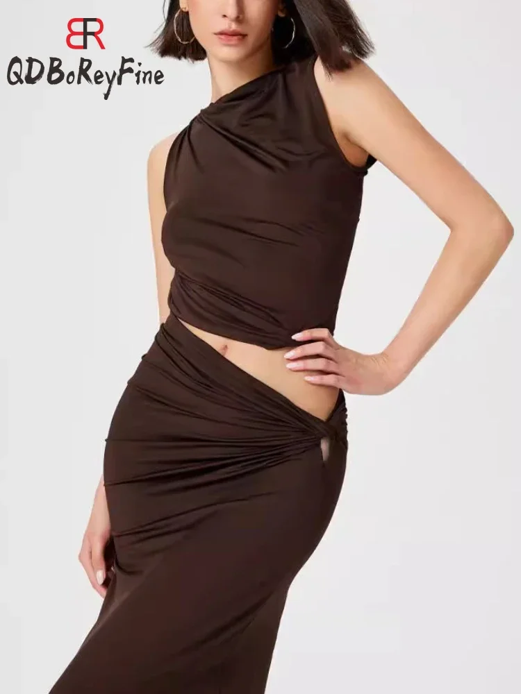 Summer Sexy Women Skirt Sets Elegant Sleeveless Beautiful Cropped Tops and Slim Hip Long Skirts 2 Piece Sets Evening Party Club
Summer Sexy Women Skirt Sets Elegant Sleeveless Beautiful Cropped Tops and Slim Hip Long Skirts 2 Piece Sets Evening Party Club