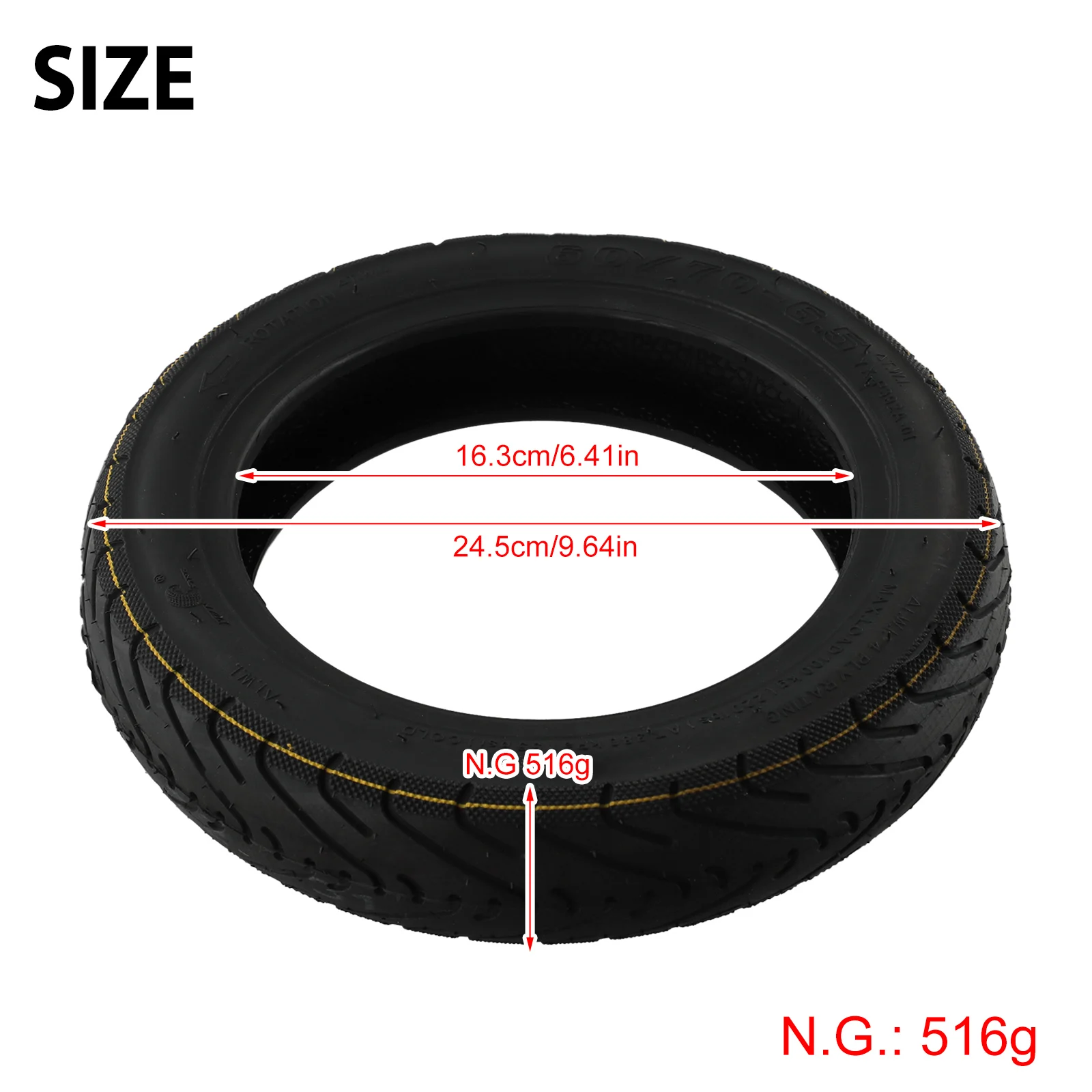 

Durable And Practical High Quality Outdoors Tubeless Tire 10 Inch 245*245*55mm 60/70-6.5 Accessory Black Parts