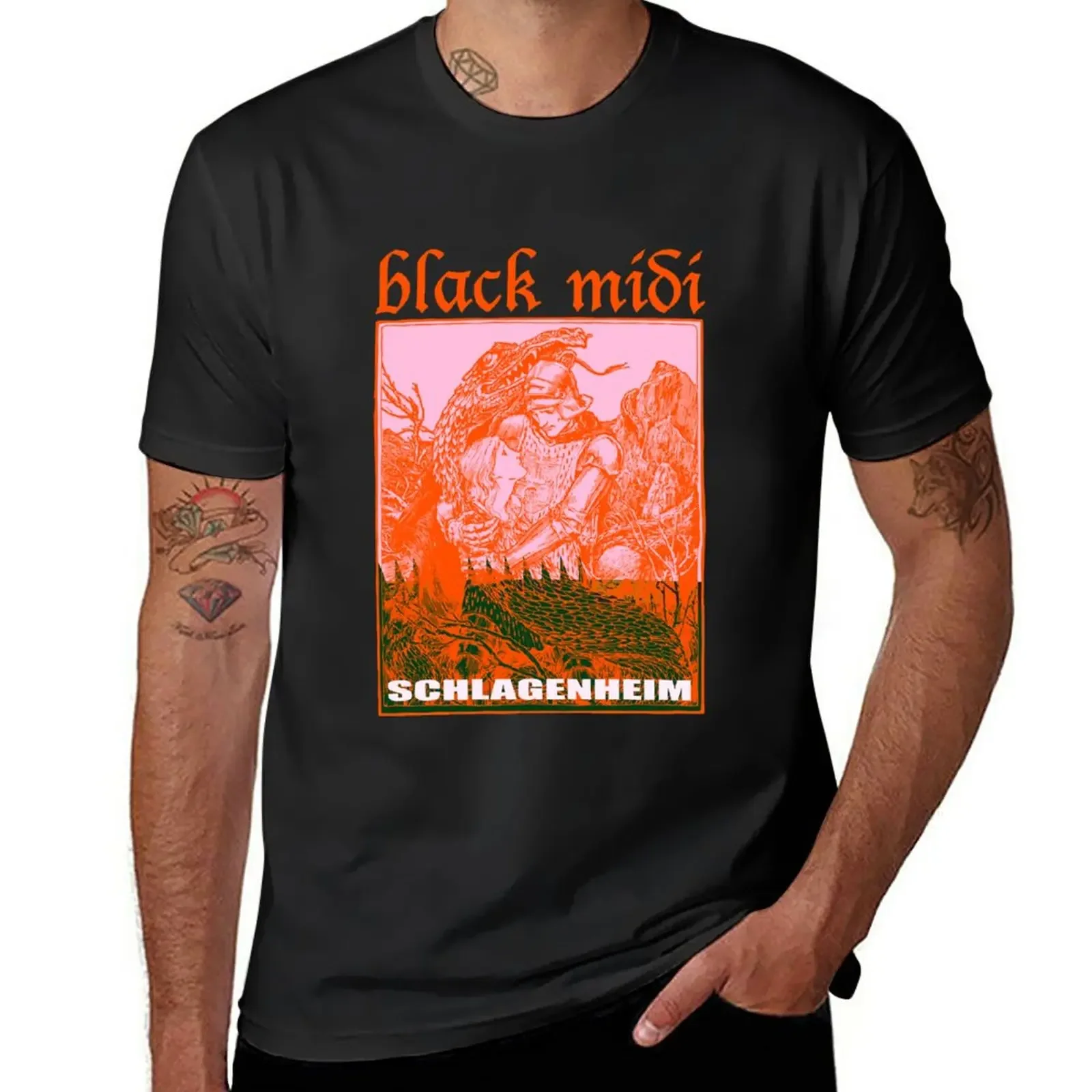

Мужская быстросохнущая футболка с графическим принтом, черного цвета