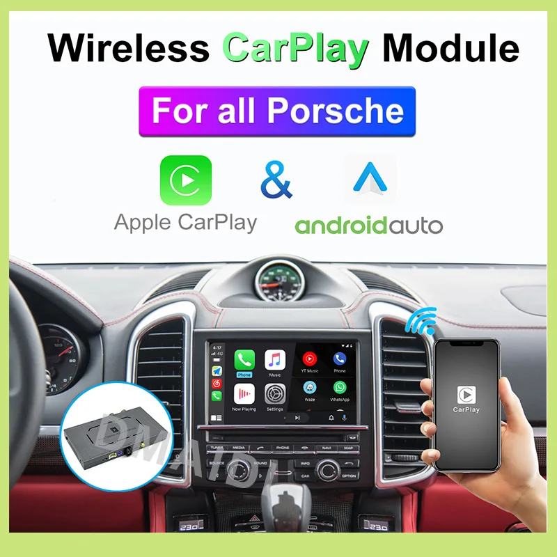 

Wireless Carplay Android Auto Module Box for Porsche 911 Boxster Cayman Macan Cayenne Panamera PCM3.1 CDR3.1 PCM4.0