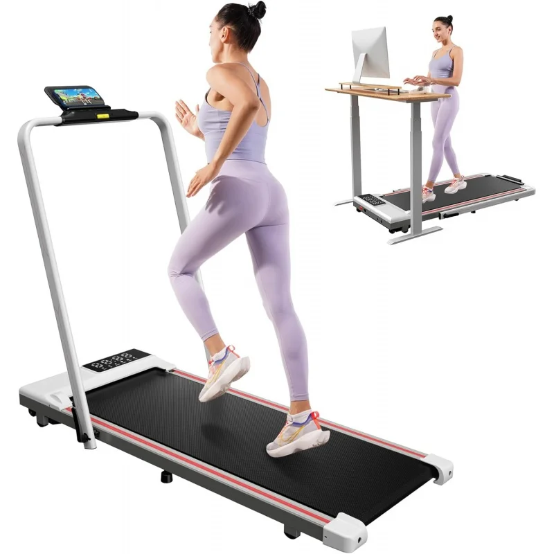 

3 in 1 Folding Treadmills for Home, 3.0HP Powerful and Quiet Under Desk Treadmill, 300 lbs Capacity Foldable Walking Pad with Re