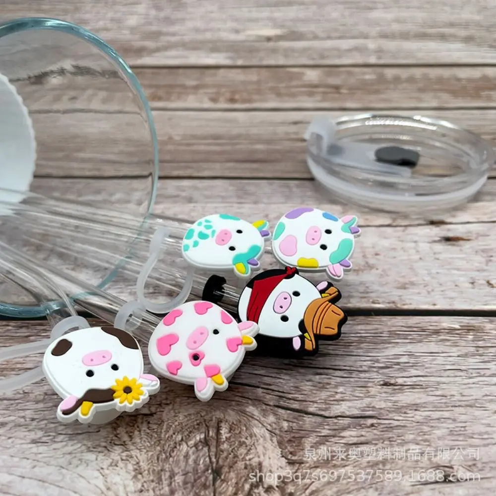 

5PCS Cartoon Plugs Cover Silicone Straw Plug Airtight Reusable Straw Covers Splash Proof Drinking Caps for Stanleys