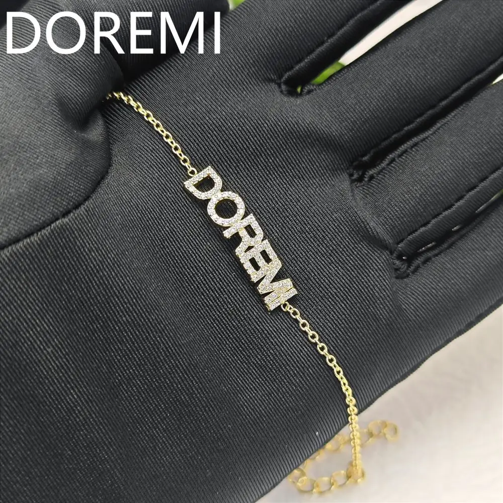 

DOREMI 6mm Name CZ Crystal Bracelet Custom Private Date Name Letters Bracelet Dainty Gift Jewelry Women Bracelet