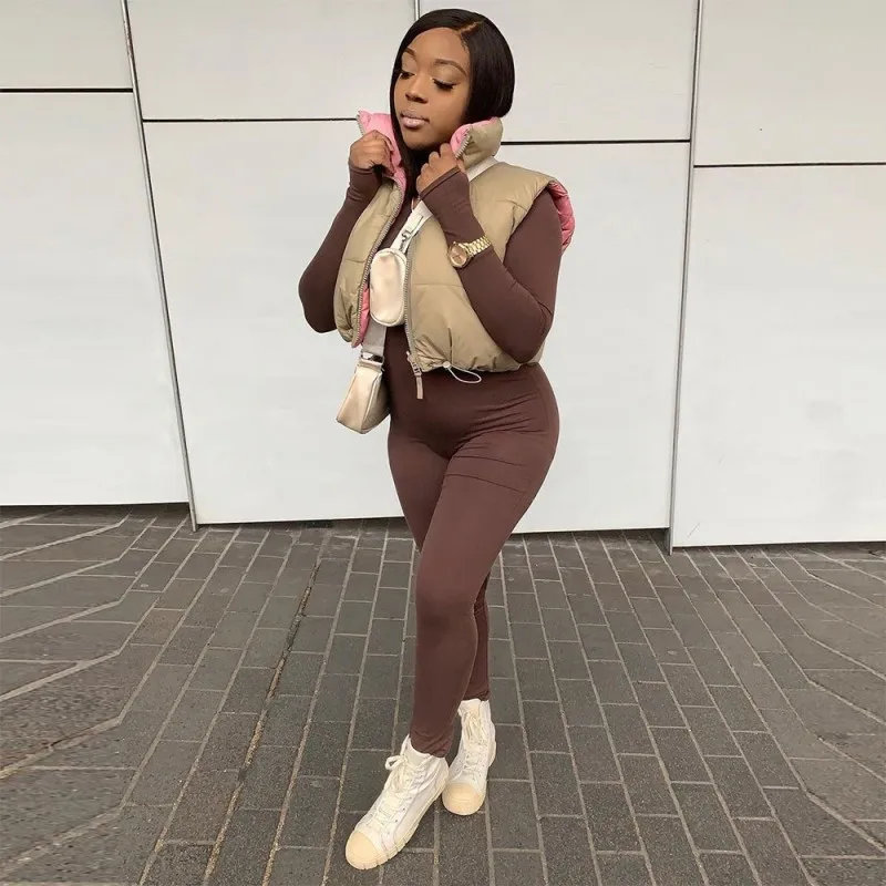 Women Winter Cropped Waistcoat Stand Collar Sleeveless Drawstring Hem Vest Zipper Warm Outwear Double Sided Puffer Autumn
Women Winter Cropped Waistcoat Stand Collar Sleeveless Drawstring Hem Vest Zipper Warm Outwear Double Sided Puffer Autumn