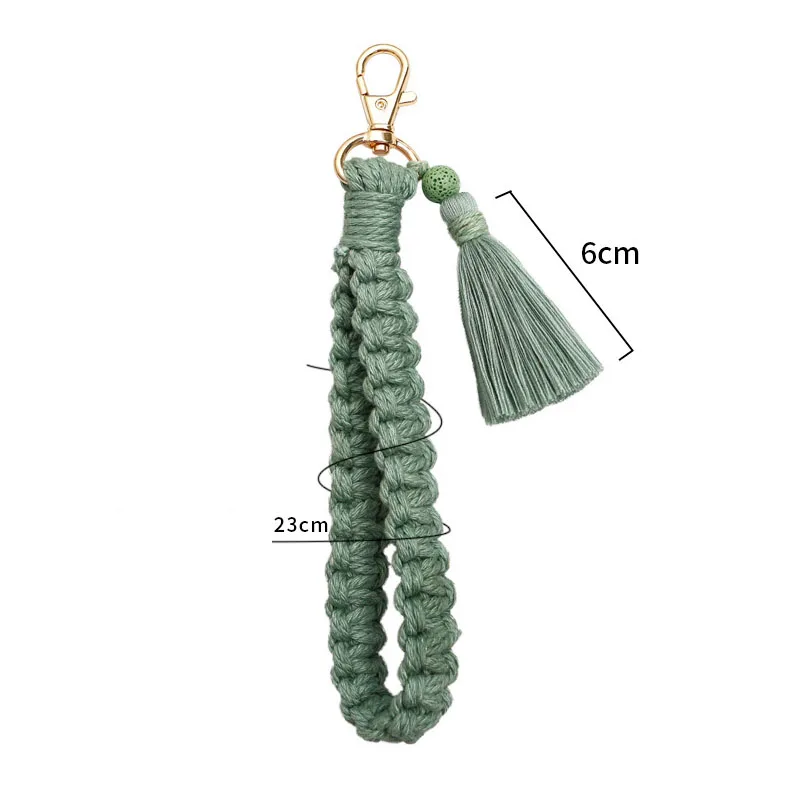Macrame Wristlet Keychain - Braided Cotton Cord Lanyard 1 Secf7a180269f4f0e94dd3485225b450fV