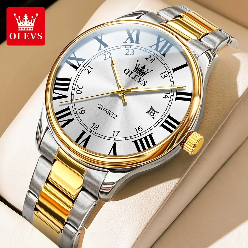 

OLEVS 2911 Stainless Steel Quartz Watch for Men Sports Waterproof Date Wristwatches Men`s Clock Top Brand Luxury Relogio