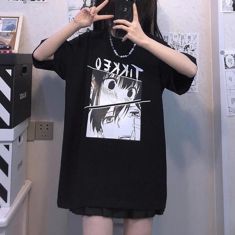 Новые японские милые футболки с принтом персонажа аниме Harajuku, уличная одежда, повседневный Свободный Топ унисекс с круглым вырезом и коротким рукавом Y2K
Новые японские милые футболки с принтом персонажа аниме Harajuku, уличная одежда, повседневный Свободный Топ унисекс с круглым вырезом и коротким рукавом Y2K