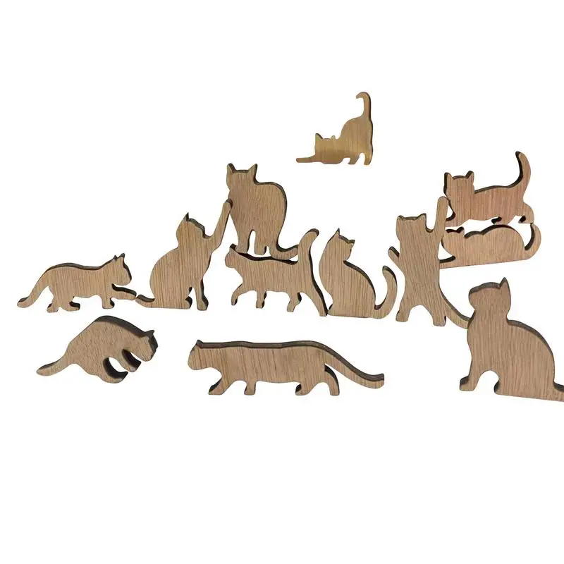Mini Wooden Dolls Cats Doll Desktop Balance Stacking Game Toy 12 Different Shapes Block For Parents Children Interaction
Mini Wooden Dolls Cats Doll Desktop Balance Stacking Game Toy 12 Different Shapes Block For Parents Children Interaction