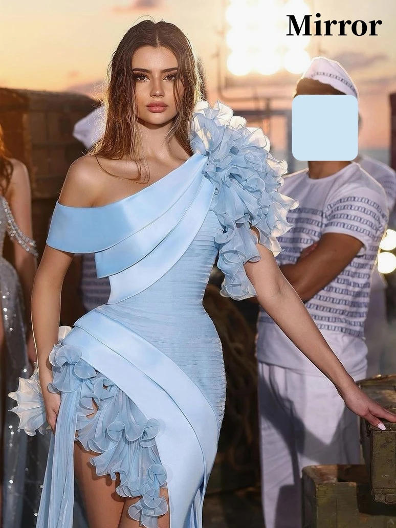 Mirror Dress Elegant Vintage Ruffle One Shoulder Short Sexy Customized Formal Occasion Prom Dress Evening Party Gowns
Mirror Dress Elegant Vintage Ruffle One Shoulder Short Sexy Customized Formal Occasion Prom Dress Evening Party Gowns