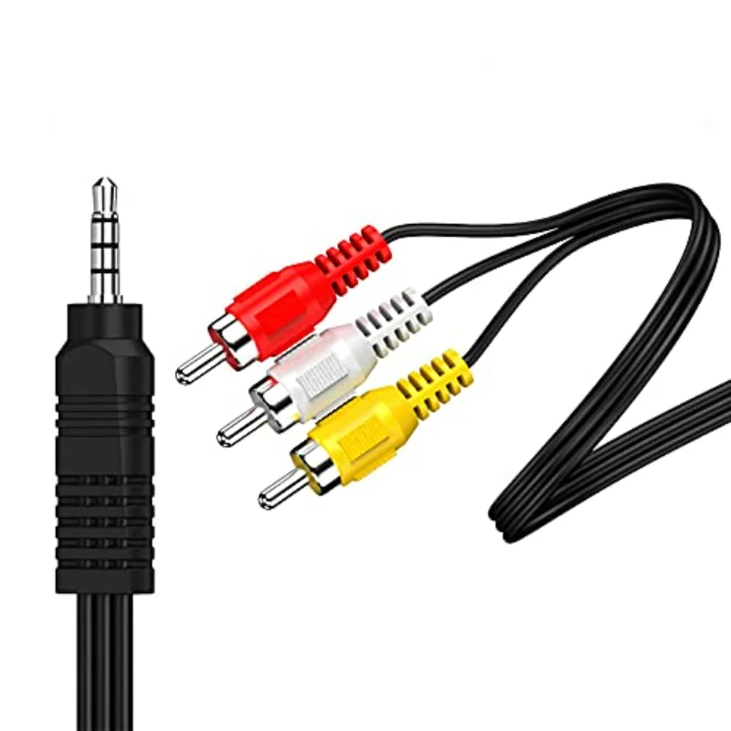 

3.5mm 1/8 TRRS To 3 RCA Male-Male Composite AV Audio Video Aux Cable for DVD Player VCR Camcorder Home Theater TV Set-top Box