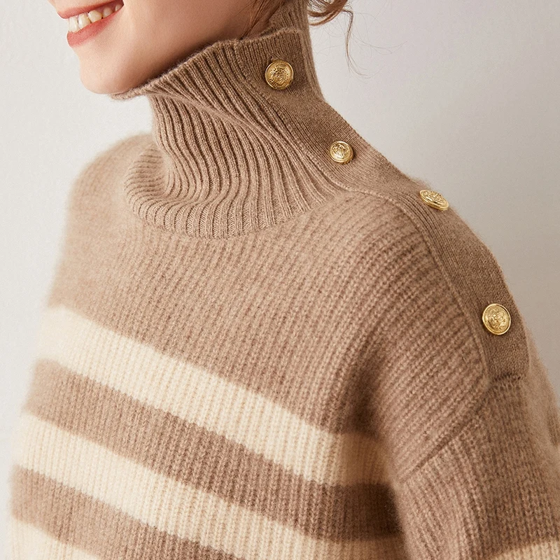 Hot Sale Autumn Winter Women's High Collar Pullover 100% Cashmere Sweater Female Loose Large Size Thicken Girl Knit Jumper
Hot Sale Autumn Winter Women's High Collar Pullover 100% Cashmere Sweater Female Loose Large Size Thicken Girl Knit Jumper