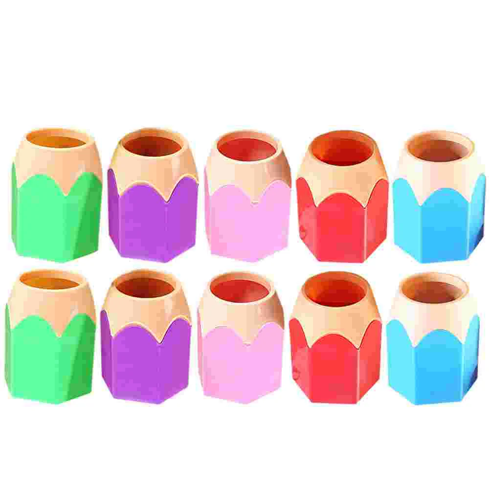 

Holder Pen Organizer Shaped Brush Stand Cute Desk Makeup Cup Storage Colored Office Stationery Marker Crayon Vase Funny Supplies