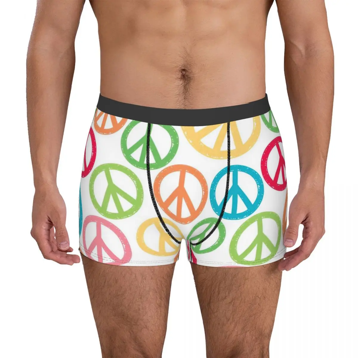 

Hippie Style Underpants Breathbale Panties Male Underwear Print Shorts Boxer Briefs