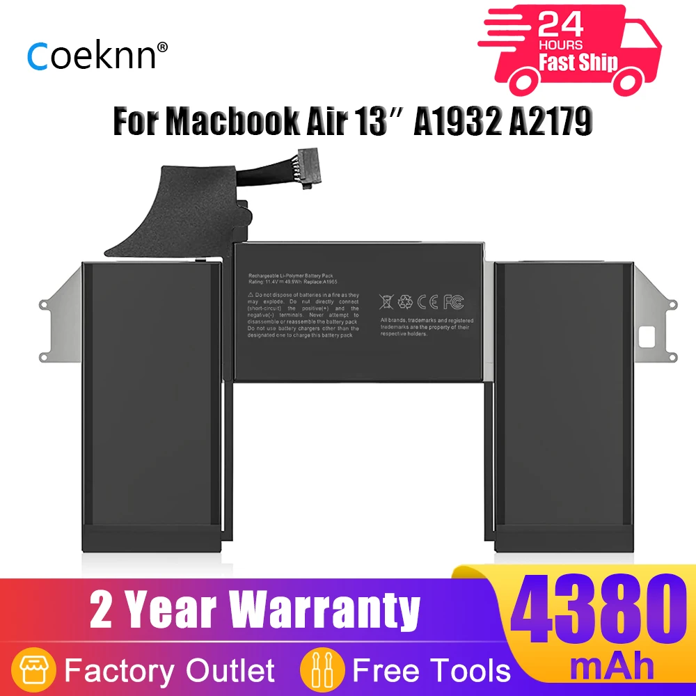 

Coeknn 49.9Wh A1965 Laptop Battery For Apple MacBook Air 13" A1932 2018 2019 Years A2179 Early 2020 EMC 3184 EMC3302 020-02455
